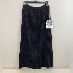 Vintage Ribbed Knit Long Black Skirt New With Tags Old Stock Medium